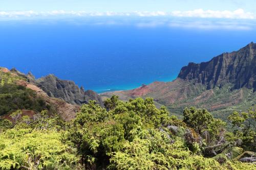 a view of the ocean from the top of a mountain at Kiahuna Plantation 96, Poipu Beach, Club Membership, Part Ocean View, Kids Toys in Koloa