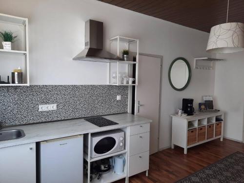 Kuchyň nebo kuchyňský kout v ubytování Das Tulpen Apartment