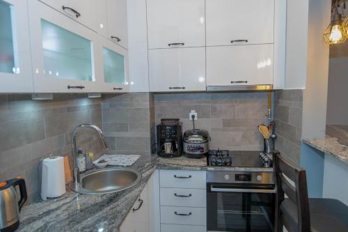 Kuchyň nebo kuchyňský kout v ubytování Athena Apartman