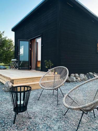 Patio nebo venkovní prostory v ubytování Field View Cabin