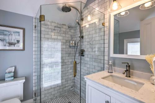 A bathroom at Charming Greenport Gem 1, 1 Mile to Ferry!