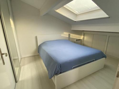 1 dormitorio con 1 cama en una habitación con tragaluz en Villa Capbreton, 2 pièces, 4 personnes - FR-1-413-180, en Capbreton