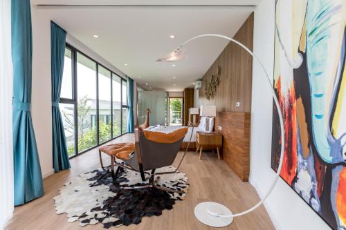 Ένα ή περισσότερα κρεβάτια σε δωμάτιο στο Villa The Wave 2 Residence