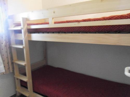 - un lit superposé avec une échelle dans une chambre dans l'établissement Appartement skis aux pieds avec balcon - FR-1-181-2035, à La Plagne Tarentaise