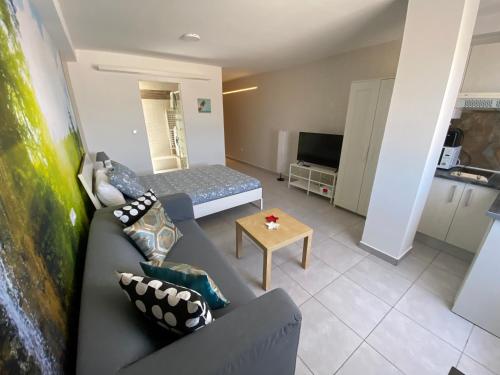 a living room with a couch and a bed at Edificio Prieto VIV 7 in Puerto del Rosario