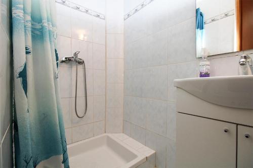 a bathroom with a shower and a sink at Apartment Besima 2178 in Pula