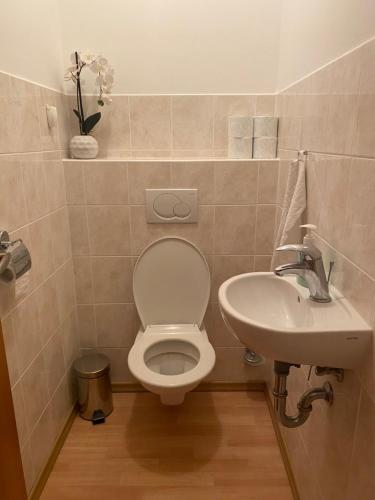 Koupelna v ubytování Apartmán v centru Luhačovic