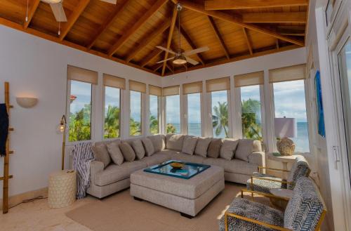 A seating area at Belizean Cove Estates Luxury Beachfront Villa