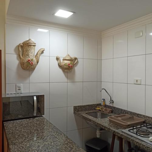 Η κουζίνα ή μικρή κουζίνα στο Apartamento Estúdio na Pitangueiras