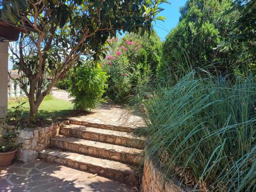 a garden with a set of stairs and plants at Deni09 in Pomer