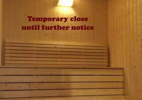 a sign that reads temporary close until another notice at H2H - Holland Cottage - Majestic Ipoh - 7pax in Ipoh