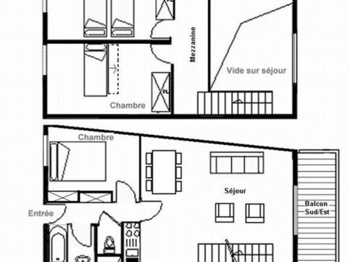 Appartement Saint-Martin-de-Belleville, 4 pièces, 6 personnes - FR-1-344-252の見取り図または間取り図