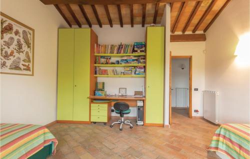 a bedroom with a desk and a book shelf at Certinuzza in Luia