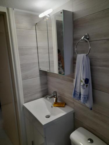A bathroom at Annas seaside apartment