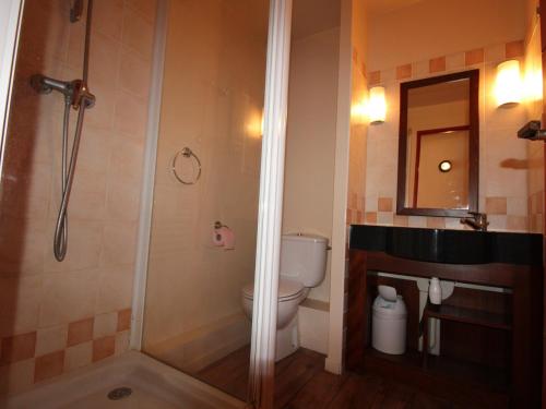 a bathroom with a shower and a toilet and a sink at Appartement Avoriaz, 4 pièces, 8 personnes - FR-1-633-43 in Morzine