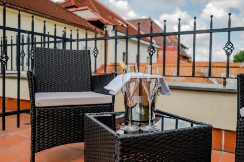 Balkón nebo terasa v ubytování Hotel U Královny Elišky