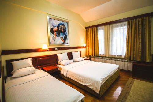 Postel nebo postele na pokoji v ubytování Hotel Vila Vrbas