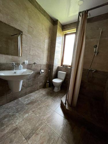 ein Badezimmer mit Waschbecken und Toilette in der Unterkunft Zartonq in Tatev