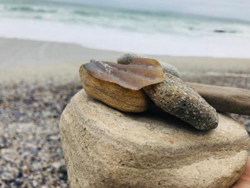 a rock sitting on top of a beach at Stay at 11 on Gull in Cape Town