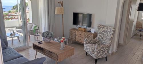 Χώρος καθιστικού στο Aegean Suites