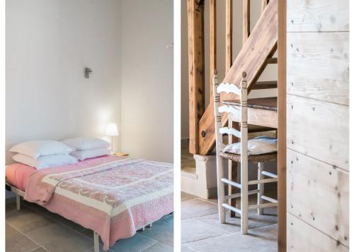 una camera con letto a castello e una scala di clair de lune a Saint-Rémy-de-Provence