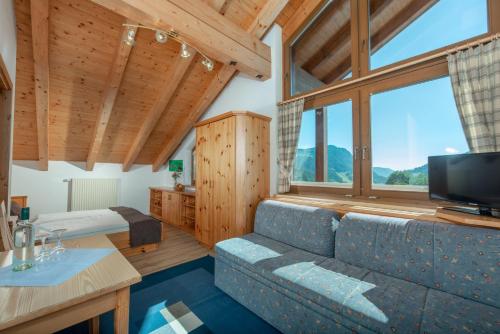 Posteľ alebo postele v izbe v ubytovaní Familienhotel Unterreith