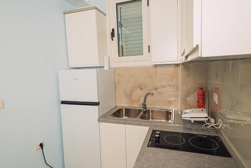 Kuchyň nebo kuchyňský kout v ubytování Vila&Apartments Kadare