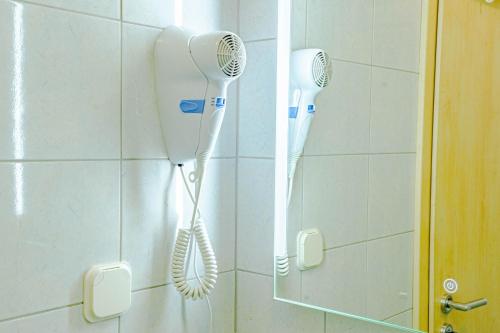 a shower with two hair dryers in a shower at Apartments Separovic in Prizba