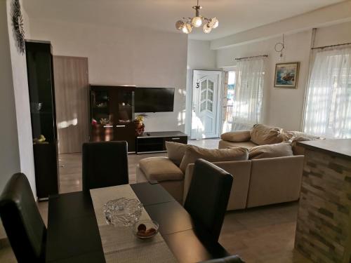 a living room with a couch and a table at Apartmani Sidro Senj in Senj