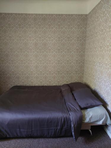 1 cama en una esquina de un dormitorio en Jõevaara Veskitalu, 
