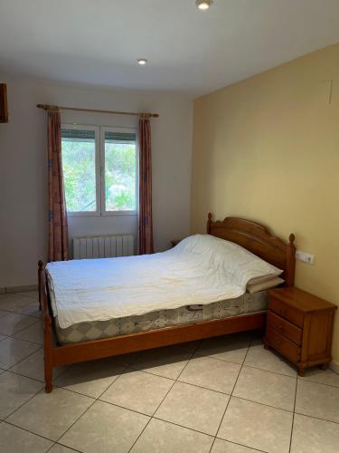 Ένα ή περισσότερα κρεβάτια σε δωμάτιο στο Large chalet with private pool