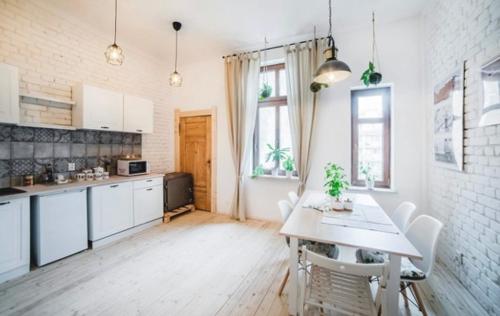 Kuhinja oz. manjša kuhinja v nastanitvi Smart Hostel Olsztyn