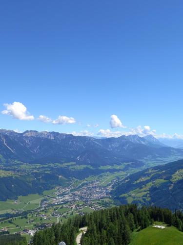 a view from the top of a mountain at Landhaus Wieser in Ramsau am Dachstein