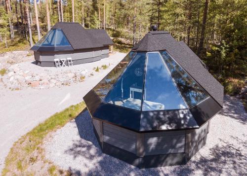 an overhead view of a house with a glass roof at Tackork Gård & Marina in Nauvo
