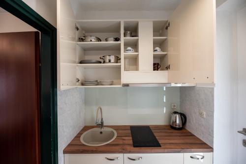 Kuchyň nebo kuchyňský kout v ubytování Apartmani Tome