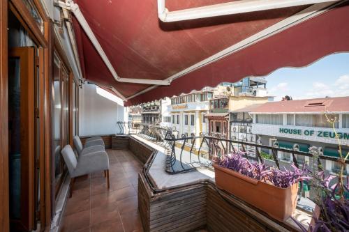 a balcony with a view of a building at Valdivia Hotel Sultanahmet in Istanbul
