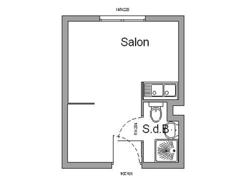 Načrt razporeditve prostorov v nastanitvi Studio Chamrousse, 1 pièce, 3 personnes - FR-1-340-175