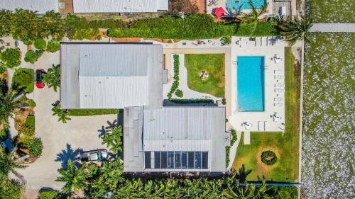 an overhead view of a house with a pool at Captiva Hide A Way 2D in Captiva