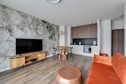 Kuchyňa alebo kuchynka v ubytovaní Gdańsk Comfort Apartaments Łąkowa