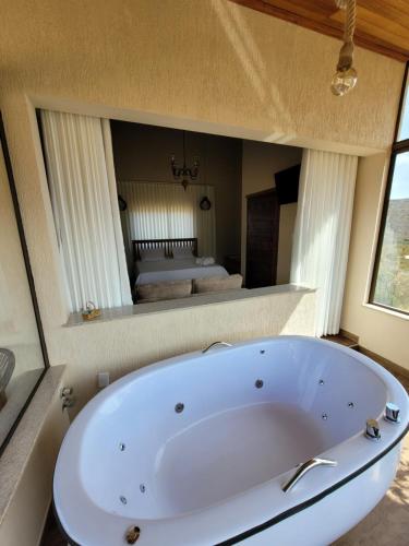 Ett badrum på Euetu na Lapinha da Serra
