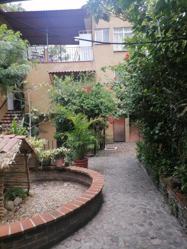 Jardín al aire libre en Posada Bugambilias