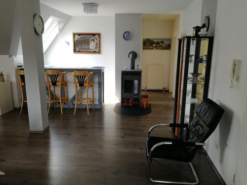 Гостиная зона в Ferienwohnung Frankfurt