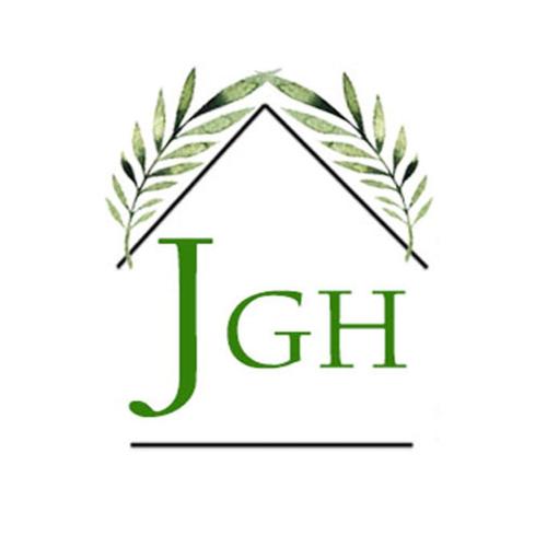 a logo for a house with a laurelreath at Joyful Guest House in El Nido