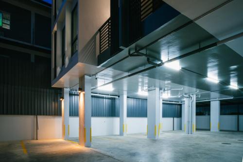 an empty parking lot in a parking garage at N24 Chonburi in Chon Buri