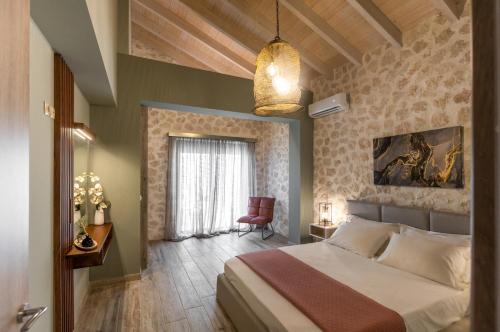 En eller flere senge i et værelse på Di Sasso Villa