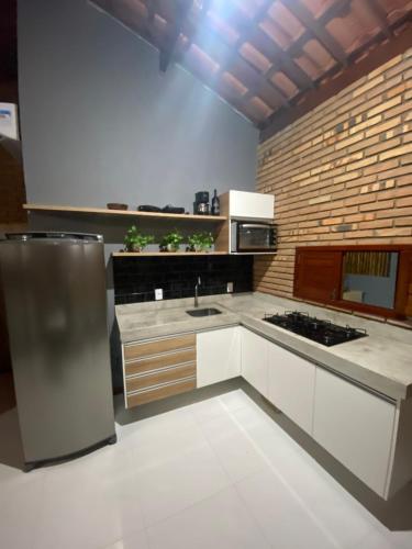 Kjøkken eller kjøkkenkrok på Recanto da Crôa