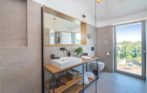 a bathroom with a sink and a mirror at 3 Bedroom Nice Home In Zman in Žman