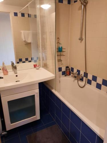 a bathroom with a tub and a sink and a shower at Ryan Homes - in Apart hotel, La Défense in Courbevoie