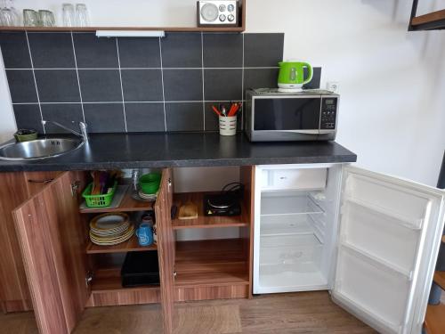 Kuchyň nebo kuchyňský kout v ubytování Apartmán U Jakuba