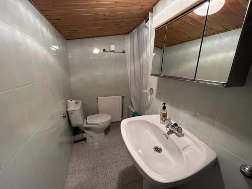 アインサにあるCasa Blasのトイレと洗面台を備えた白いバスルーム